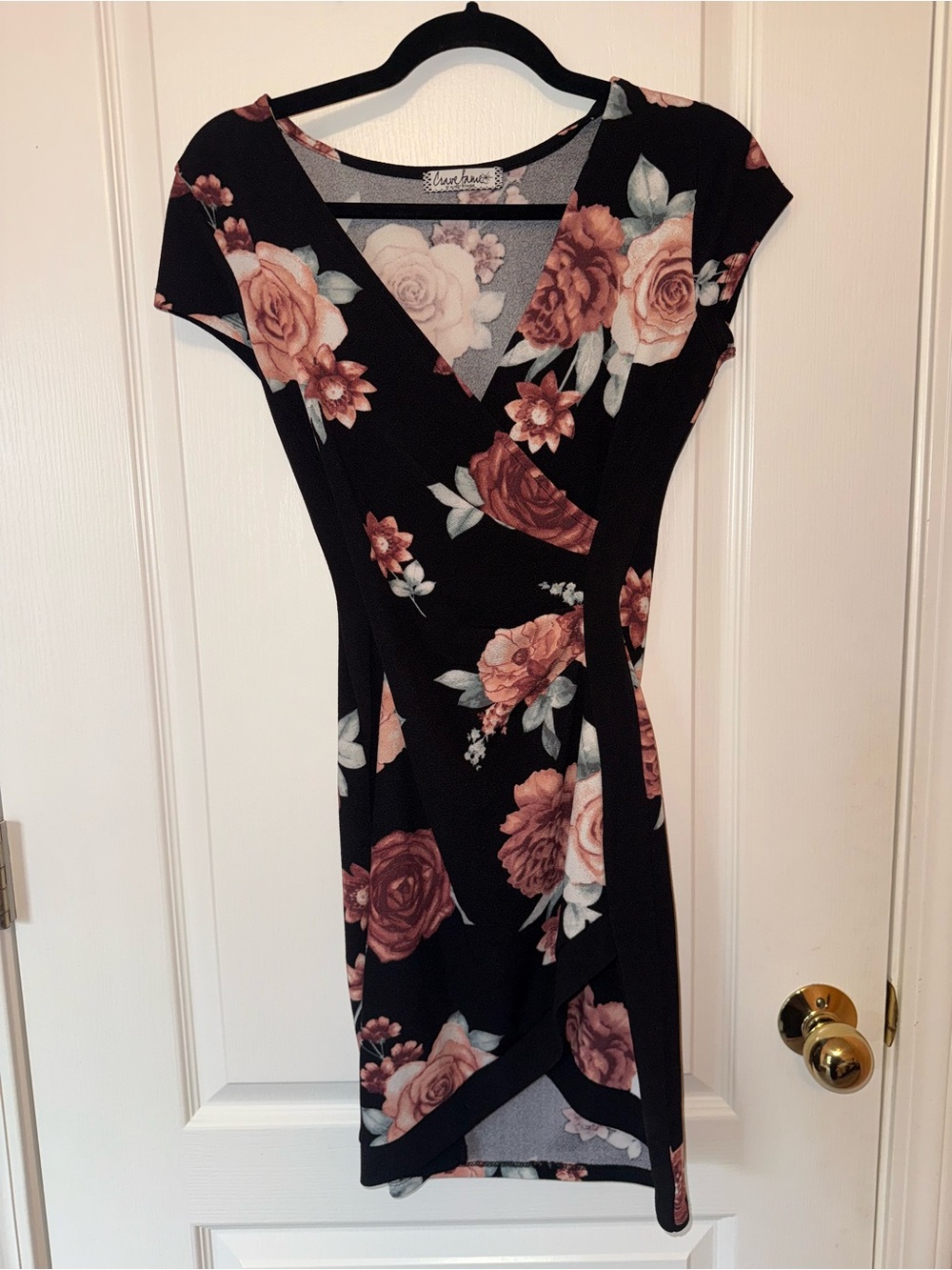 Floral Black Dress with Rose Print